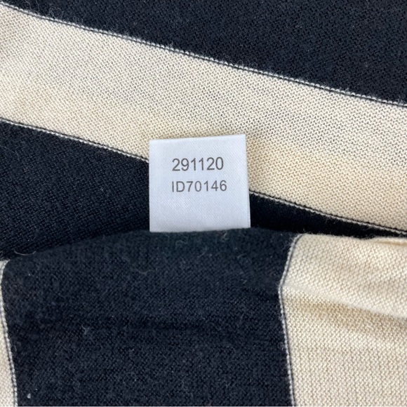 Ann Taylor LOFT Striped Short Sleeve Lightweight Sweater Black Ecru LooseFit XSP - Picture 9 of 10